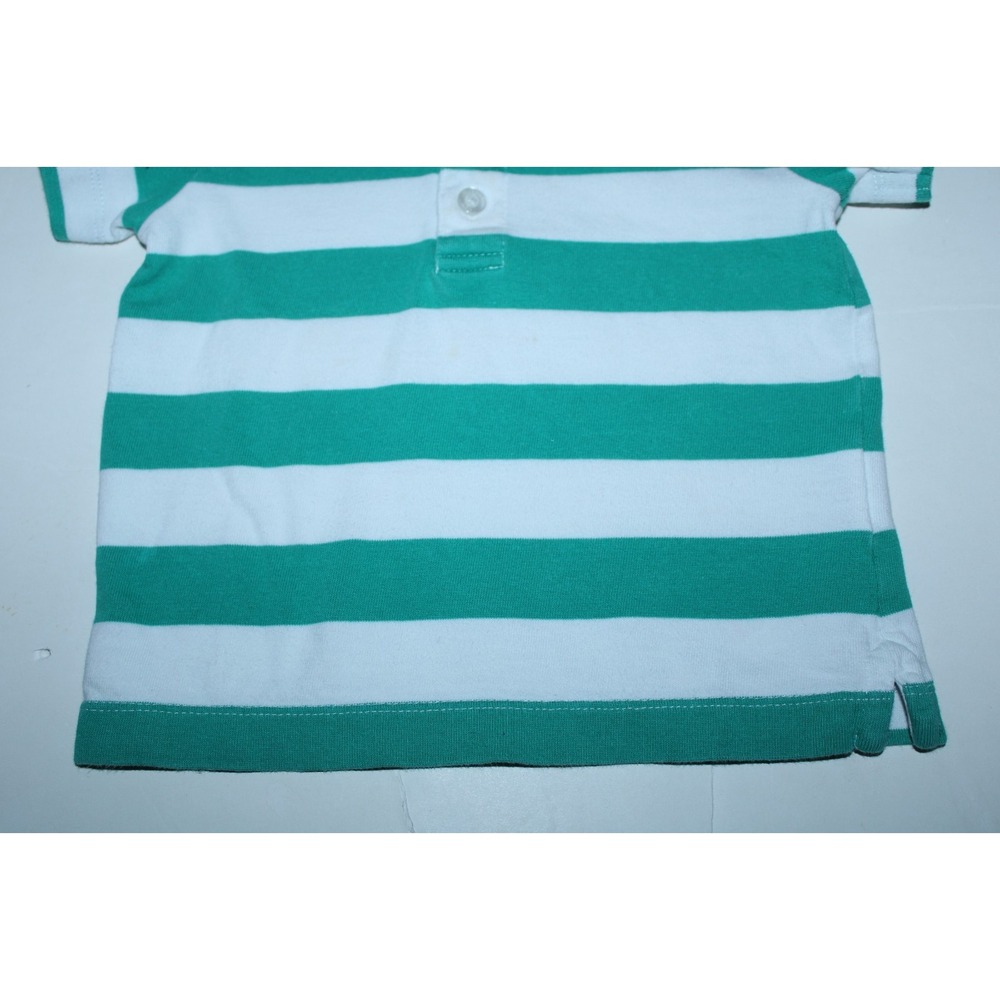 Jacadi Kids 18 Months Green White Striped Polo Shirt - Picture 5 of 10